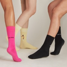 sunny socks (블랙+핫핑크+옐로우)